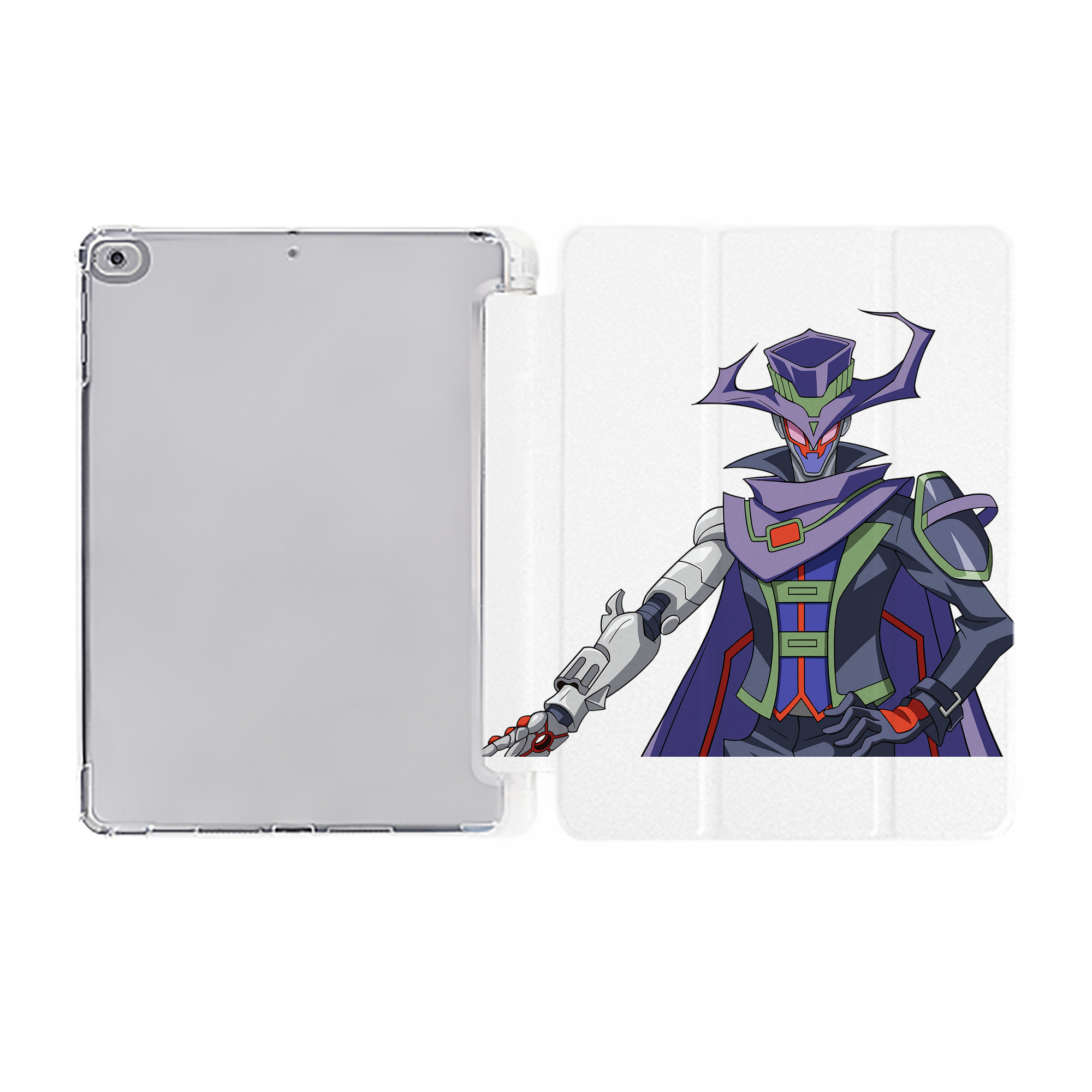 （画像用） 遊☆戯☆王 Yu-Gi-Oh! IPad ケース ペン収納付き 三つ折りスタンド PUレザー×シリコン 対応機種9.5/10.5/10.9インチ